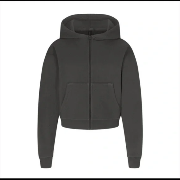 Skims French terry zip up hoodie XS Zip-Up Hoodie ASH - Picture 1 of 4